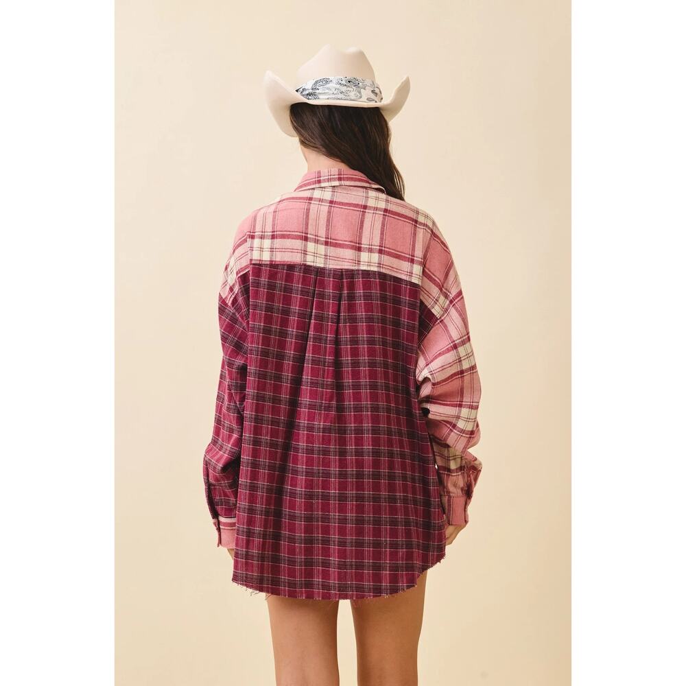 NEW Pink Kambrie Plaid Flannel Shirt SMALL - Picture 3 of 10